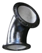 Double flanged 45° bend